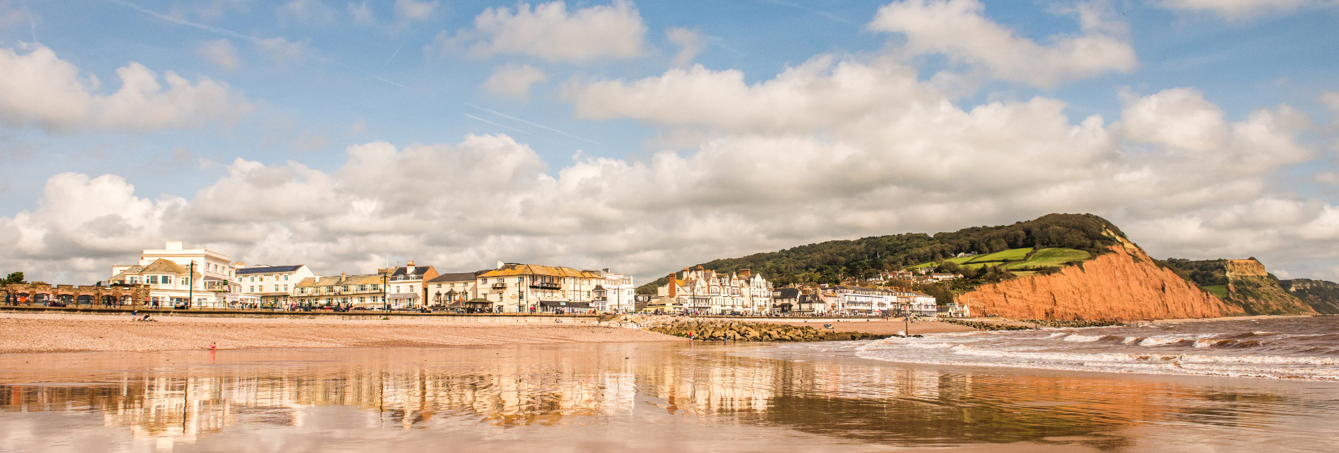 Sidmouth Esplanade from Beach Level